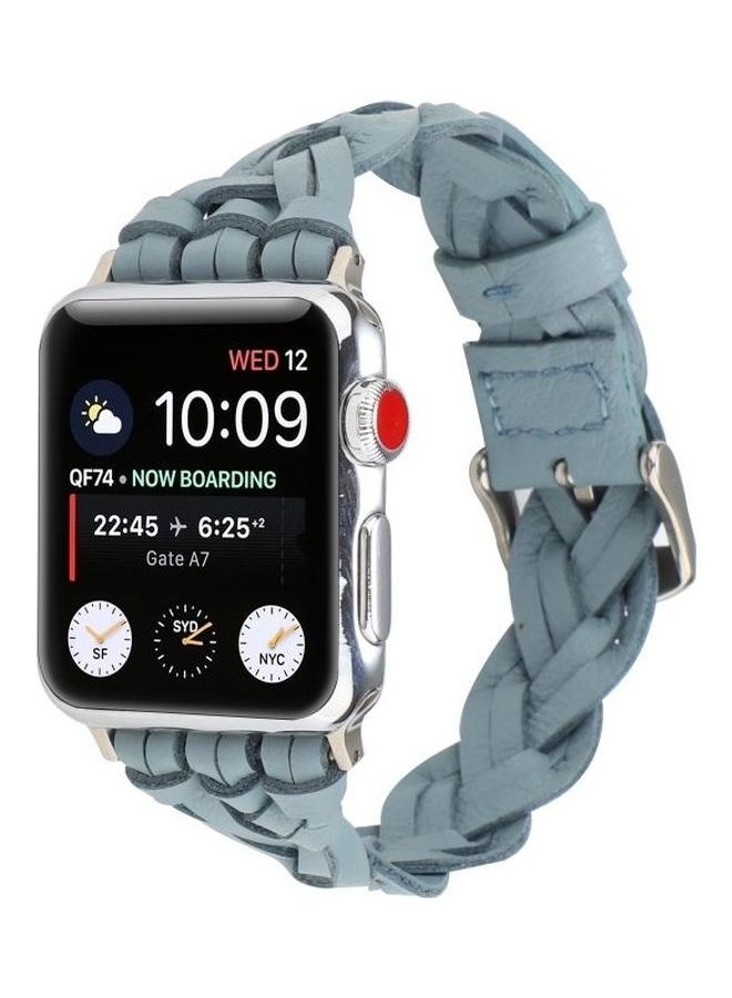 NIBEMINENT Woven Single Loop Watch Wrist Strap Sky Blue  - Image 3
