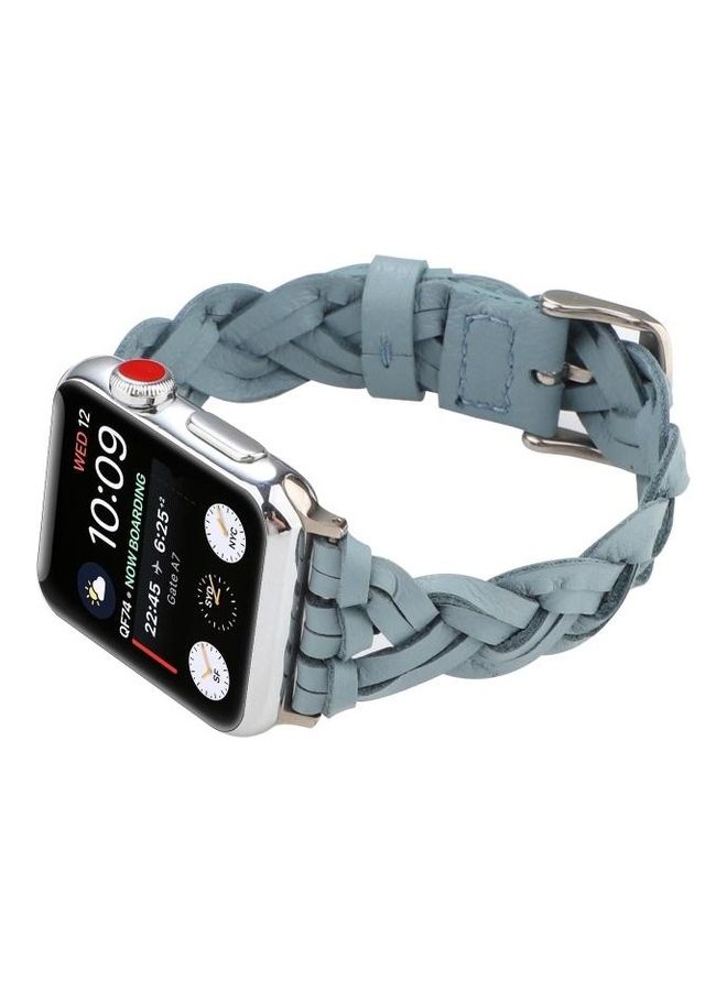 NIBEMINENT Woven Single Loop Watch Wrist Strap Sky Blue  - Image 4