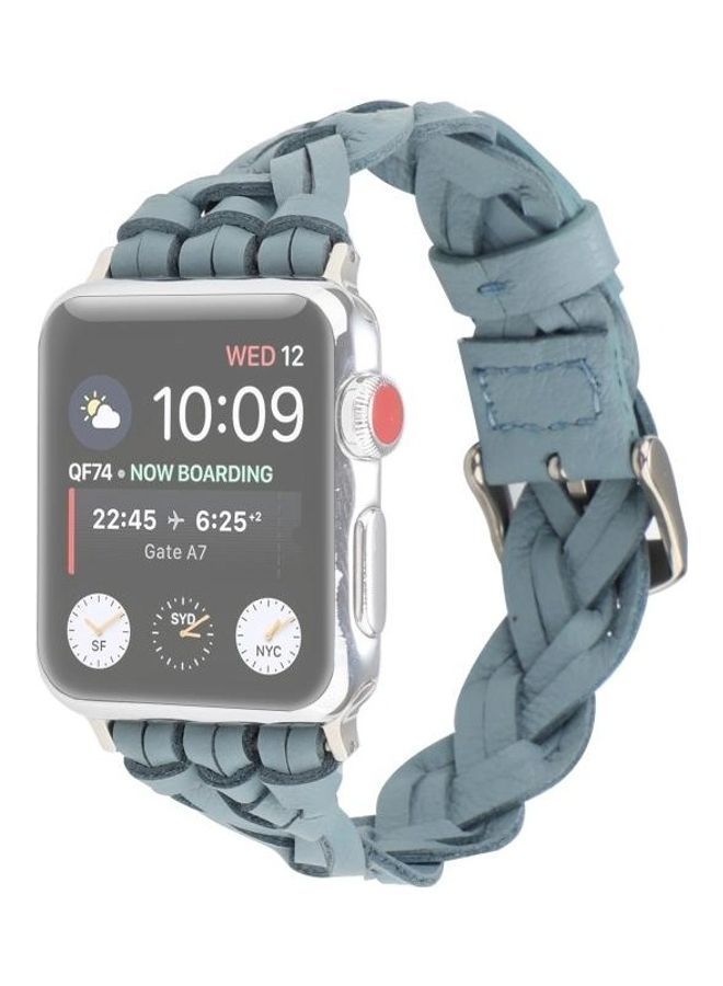 NIBEMINENT Woven Single Loop Watch Wrist Strap Sky Blue  - Image 2
