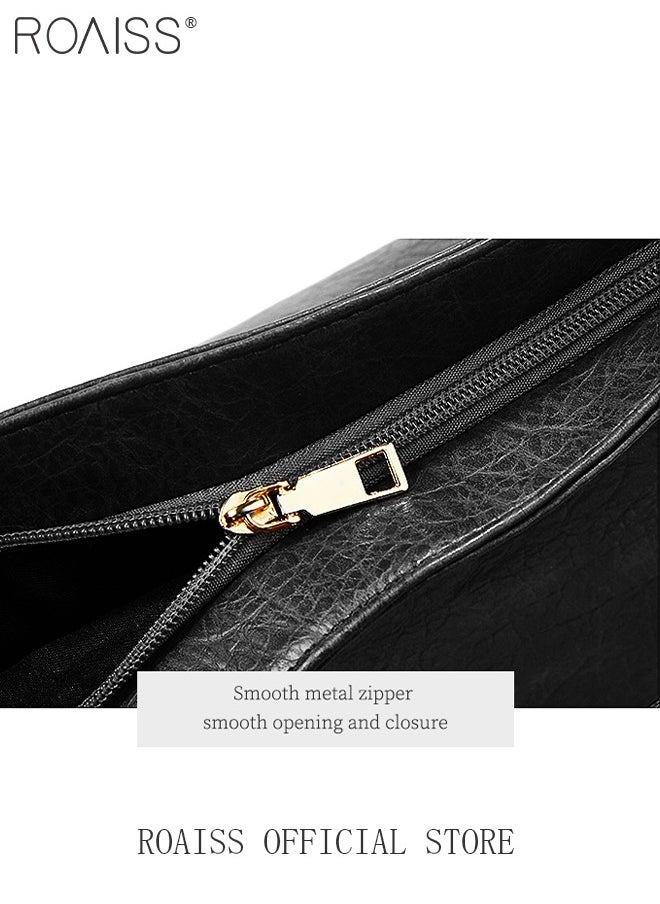 roaiss - 2-Piece Large Capacity Tote Bag Shopping Handbag Travel Crossbody Bag With Wallet Set - Image 1