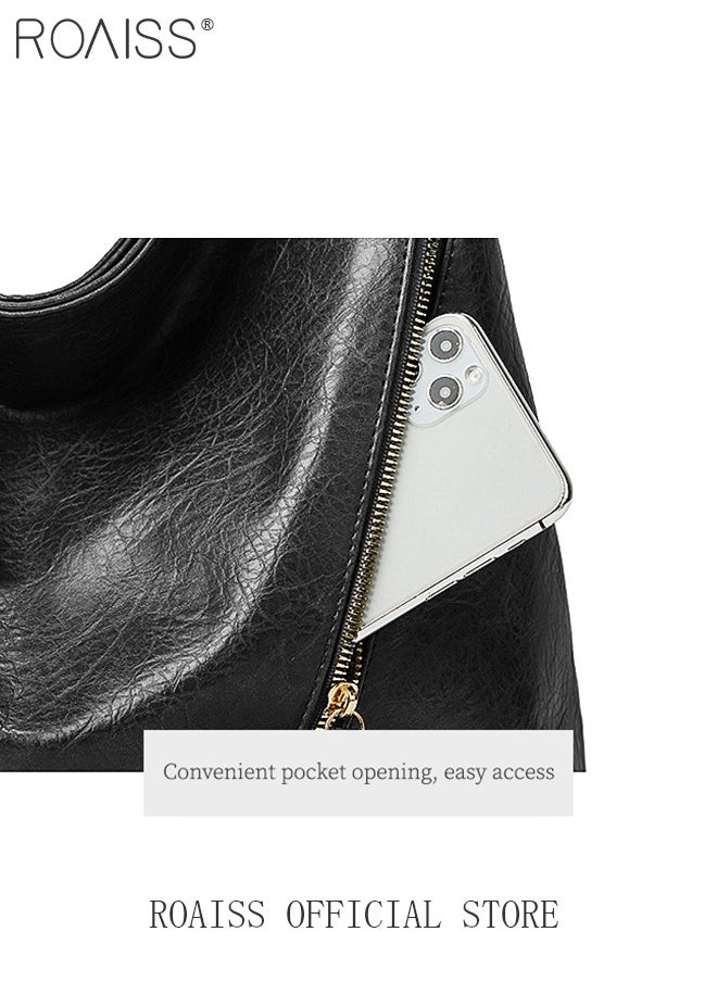 roaiss - 2-Piece Large Capacity Tote Bag Shopping Handbag Travel Crossbody Bag With Wallet Set - Image 1