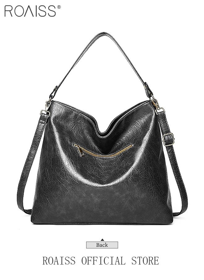 roaiss - 2-Piece Large Capacity Tote Bag Shopping Handbag Travel Crossbody Bag With Wallet Set - Image 1