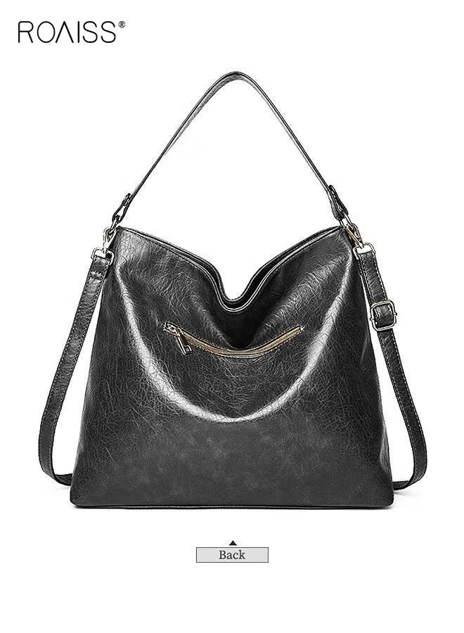 roaiss Women 2PCS Stylish Tote Bag Set, Large Capacity Shoulder Bag and Purse Set for Ladies, Elegant Chic Crossbody Bag with Zipper Closure, Ideal for Dating, Shopping and Everyday Use - Image 4