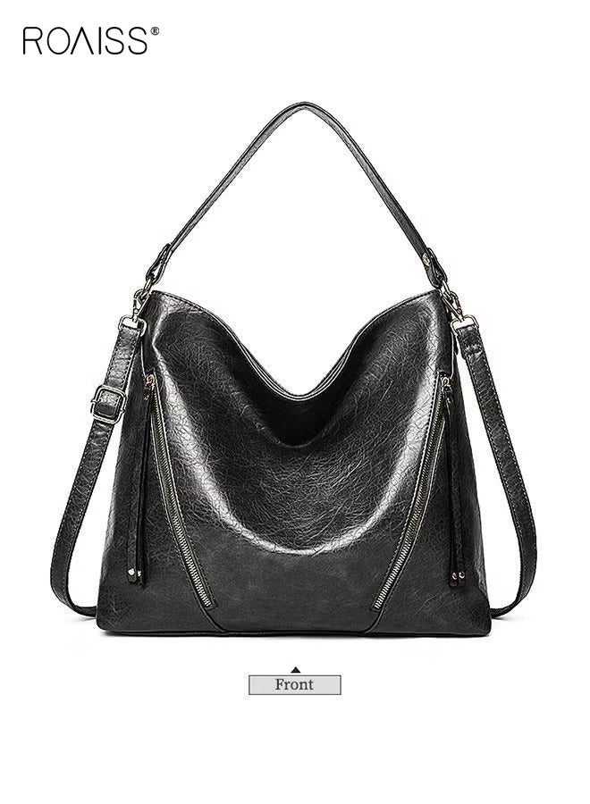 roaiss Women 2PCS Stylish Tote Bag Set, Large Capacity Shoulder Bag and Purse Set for Ladies, Elegant Chic Crossbody Bag with Zipper Closure, Ideal for Dating, Shopping and Everyday Use - Image 3