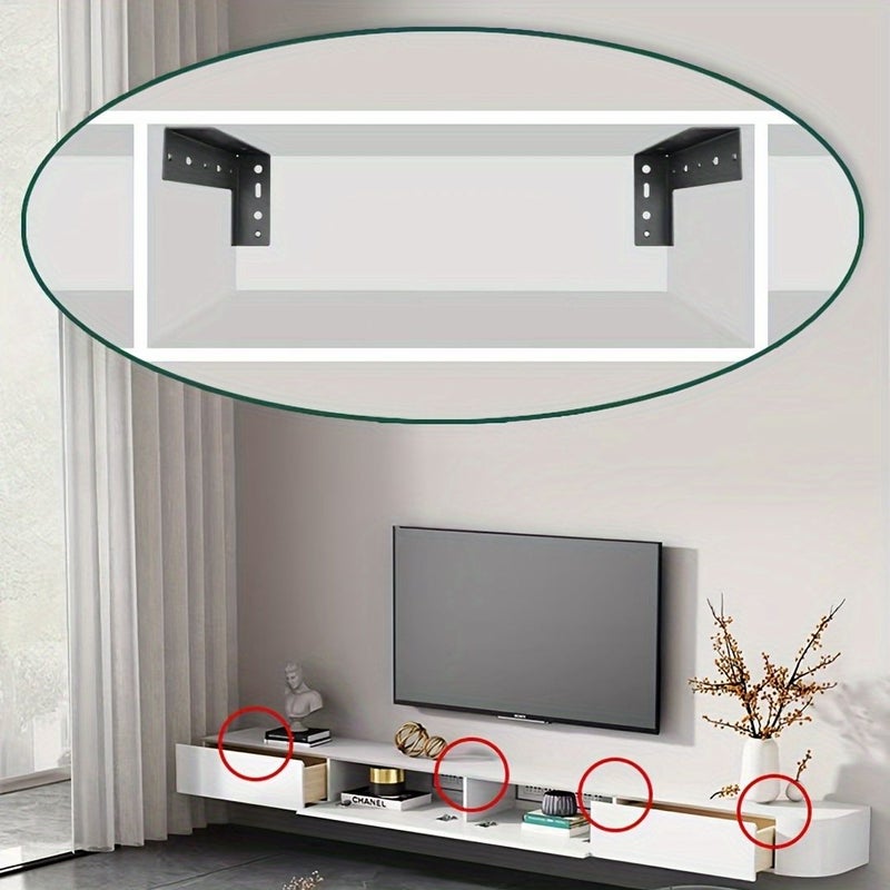 Medium Hidden Heavy Duty Suspension Bracket 2pcs L Shaped Mounting Hardware - Image 3