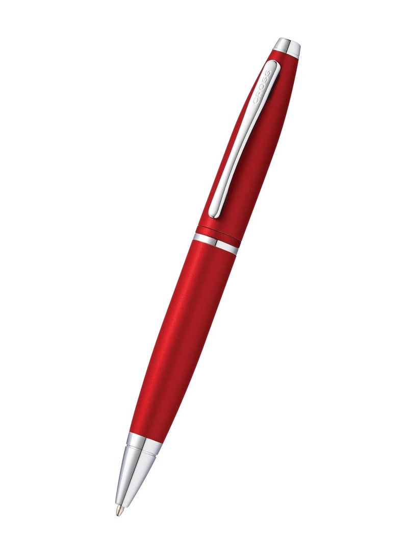 Cross 1-Piece Calais Ballpoint Pen In Gift Box Black Ink Red Barrel - Image 1