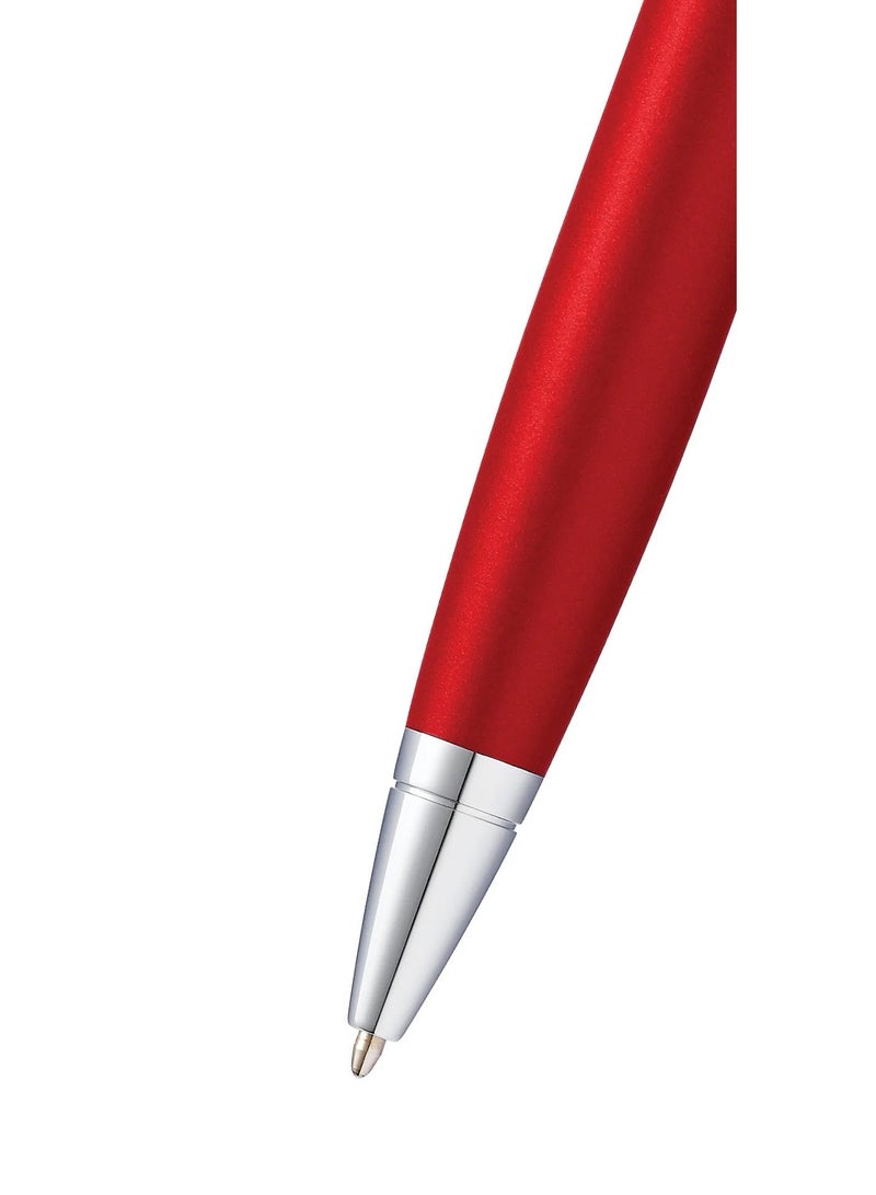 Cross 1-Piece Calais Ballpoint Pen In Gift Box Black Ink Red Barrel - Image 5