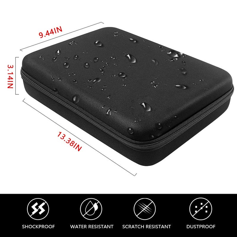 Comecase صندوق تنظيم الساعات Comecase بـ 10 فتحات / علبة عرض ساعات للرجال تناسب جميع الساعات حتى 42 مم مع 4 جيوب إضافية (أسود) - Image 5