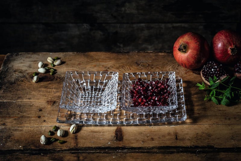 Nachtmann Bossa Nova Crystal Square Bowl Set 100ml12cm Set of 2 Clear - Image 4