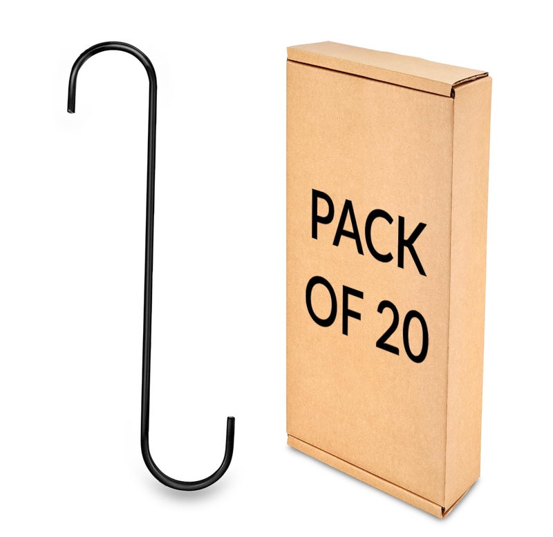 Plantex Steel 10 Inch Hooks For Hanging Plants/Extension Hook For Hanging Plant/Tree Branch/Bird Feeder/Pots Indoor/Outdoor - S Hook (Pack Of 20) - Image 1