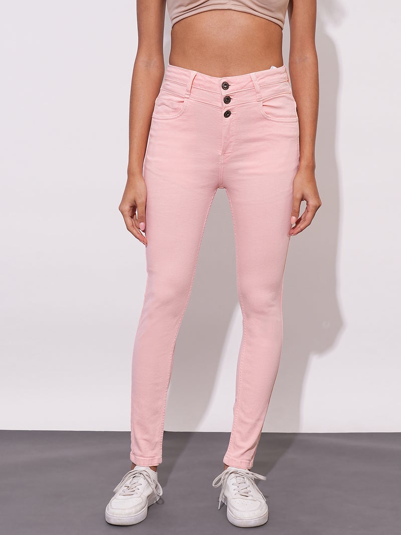 globus Globus Women Skinny Fit Clean Look High-Rise Pure Cotton Jeans  - Image 2