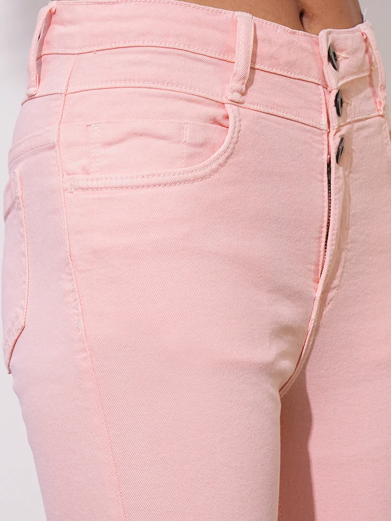 globus Women Skinny Fit Clean Look High-Rise Pure Cotton Jeans