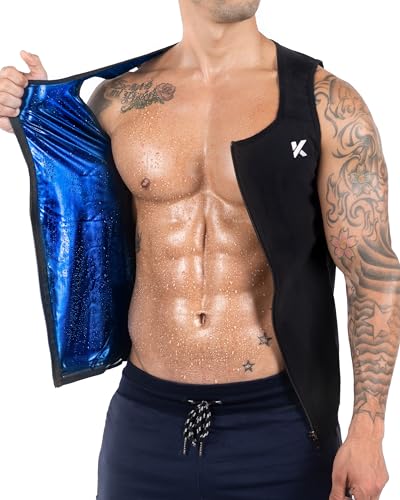 Kewlioo Mens Heat Trapping Zipper Sweat Enhancing Vest Zip Up Compression Vest Shirt Shapewear Top Gym Exercise Versatile Heat Shaper Jacket Multicolor LargeXLarge - Image 3