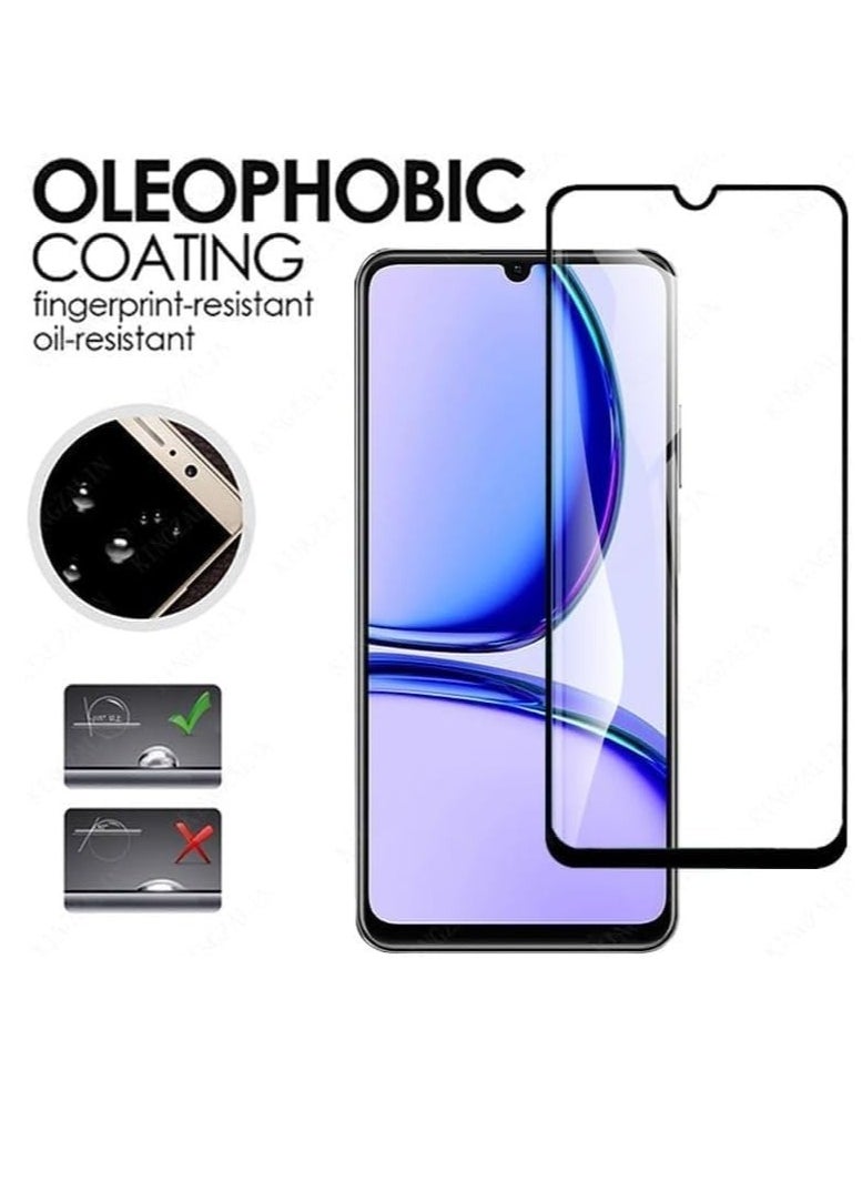 Generic - (Oppo A60 4G) Glass Screen Protector HD Clear Anti Shock with Metal Frame black - Image 1