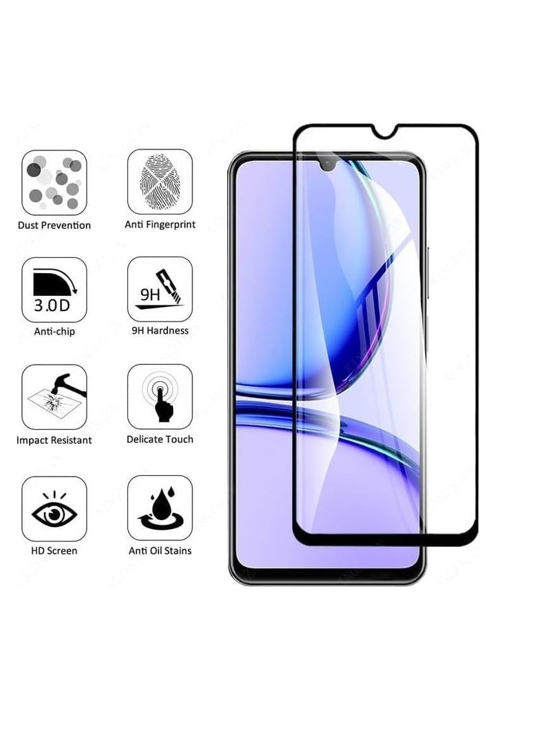 Generic - (Oppo A60 4G) Glass Screen Protector HD Clear Anti Shock with Metal Frame black - Image 1