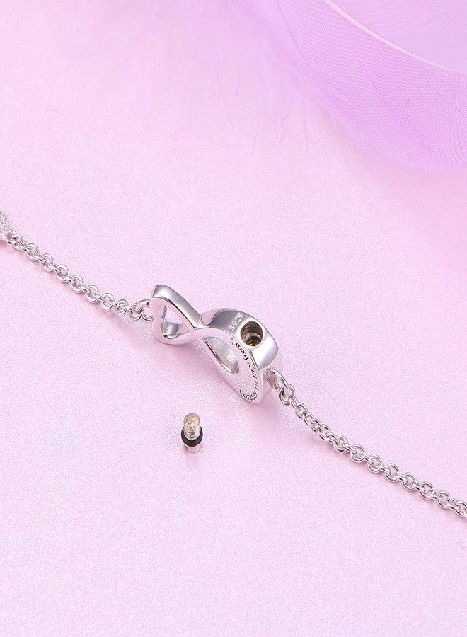 Ladytree S925 Sterling Silver Urn for Ashes Cremation Infinity Forever In My Heart Memorial Bracelet for Women - Image 3