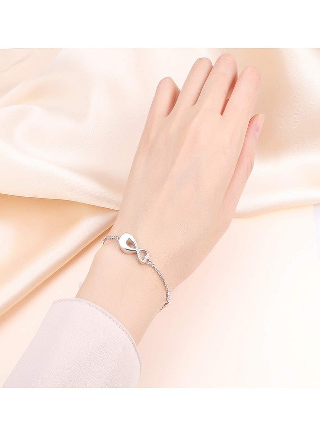 Ladytree S925 Sterling Silver Urn for Ashes Cremation Infinity Forever In My Heart Memorial Bracelet for Women - Image 4