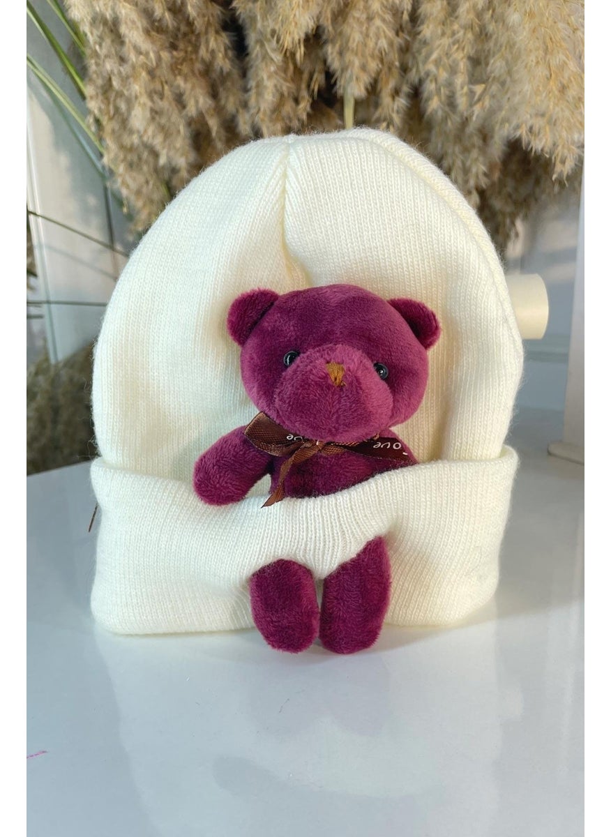Şubu Tasarım Şubu Design Children's Plush Beanie Plum SBT1287 