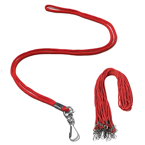BAITEER 120 Pcs Red Lanyards Premium Bulk Lanyards Round 36" with Swivel J Hook for ID Name Badge Holder, VIP, School, Kids, Coach, Conference, Festival and Hang Keys - Image 1