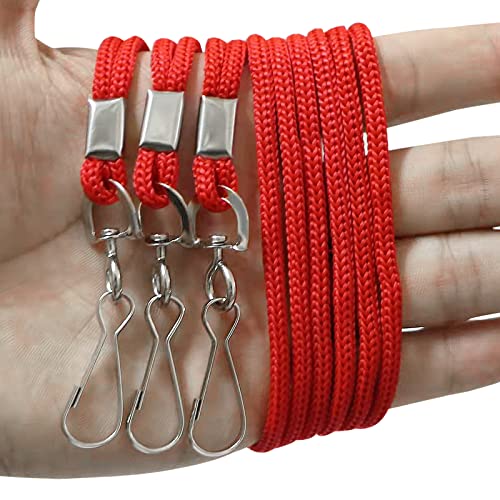 BAITEER 120 Pcs Red Lanyards Premium Bulk Lanyards Round 36" with Swivel J Hook for ID Name Badge Holder, VIP, School, Kids, Coach, Conference, Festival and Hang Keys - Image 3