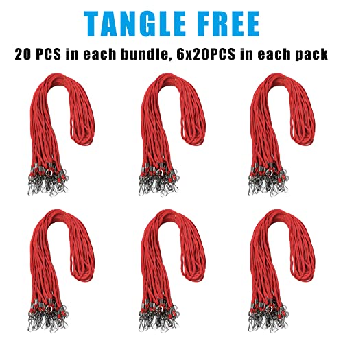 BAITEER 120 Pcs Red Lanyards Premium Bulk Lanyards Round 36" with Swivel J Hook for ID Name Badge Holder, VIP, School, Kids, Coach, Conference, Festival and Hang Keys - Image 2
