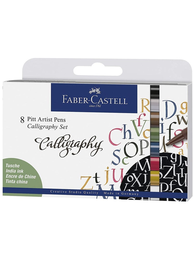 FABER-CASTELL قلم خط عربي متعدد الألوان 8 قطع من بيت - Image 1