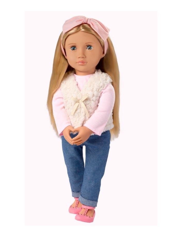 Our Generation Our Generation Emmie 18" Doll In Long Sleeve Top And Pink Headband  - Image 2