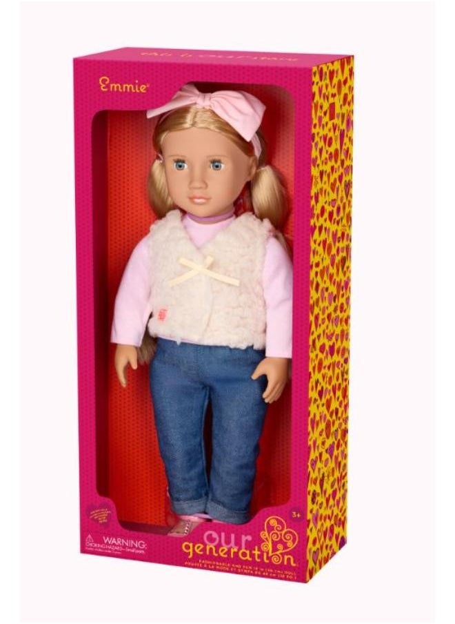 Our Generation Our Generation Emmie 18" Doll In Long Sleeve Top And Pink Headband  - Image 5