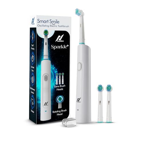 Nexlev Oscillating Electric Toothbrush | 8000 Strokes/min | 25 Days Battery Life |Type C|3 modes| 2 Minute Timer |Quad Change Reminder| IPX7 Waterproof | For adults| 1 year warranty| SparklePro ETR-06 - Image 1