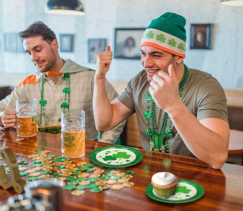 Iconikal 36-Count Disposable St. Patrick's Day Paper Dessert Party Plate  Everyone's Irish Shamrock - Image 2