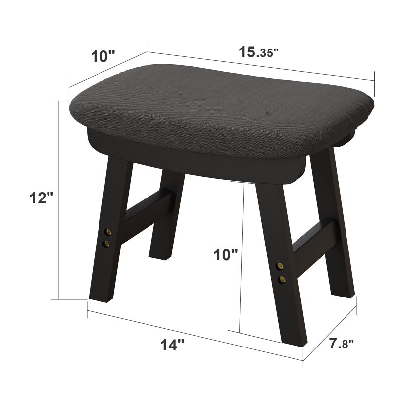 viewcare Foot Stool, Foot Stool Small, Ottoman Foot Rest, Wood Stool for Living Room, Bedroom, and Kitchen - Image 3