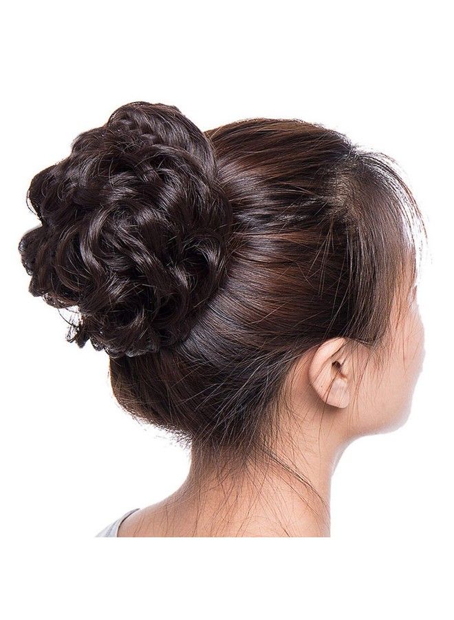 Sanas إكسسوارات شعر كعكة فوضوية 2 قطعة للشعر للنساء شعر صناعي كعكة للنساء أربطة مطاطية للنساء شعر مزيف كعكة فوضوية مشبك شعر 2 قطعة (رباط مطاطي بر)  - Image 3