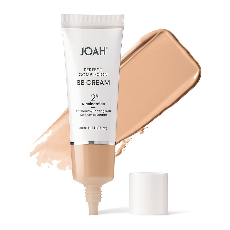 JOAH Perfect Complexion BB Cream with Hyaluronic Acid and Niaciminade, Korean Makeup with Medium Buildable Coverage, Evens Skin Tone, Lightweight, Semi Matte Finish, Tan with Neutral Undertones (Light with Cool Undertones) - Image 1