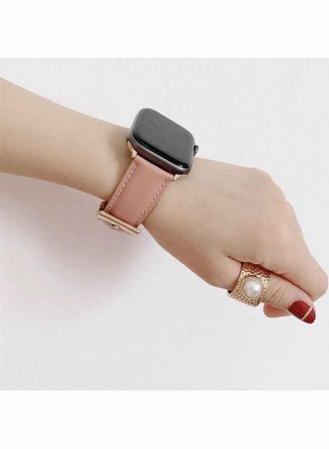NIBEMINENT V Tail Style Stitching Leather Watch Wrist Strap For Apple 5/4/3/2/1 44/42mm Black - Image 5