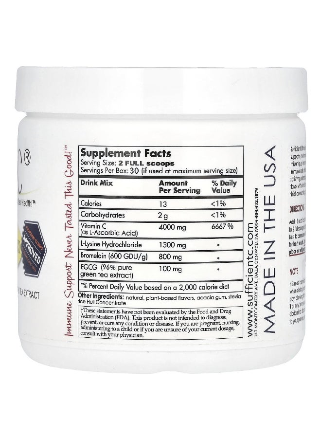 Sufficient-C Sufficient C, High Dosed Immune-Ade Drink Mix, Lemon Peach, 250 g  - Image 2
