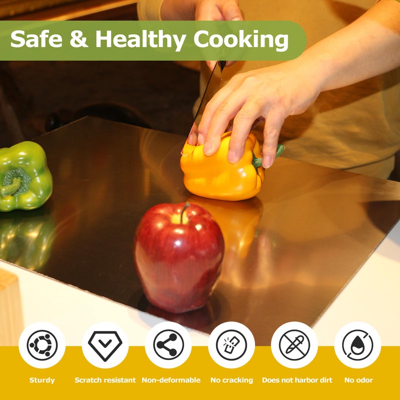 OTAVILEM Cutting Board for Kitchen, Food Grade Stainless Steel Cutting Board with Lip, Metal Chopping Board for Meat, Fruits, Vegetables, Bread, and Baking (60 x 40cm/23.6.7 x 15.7 in) - Image 1
