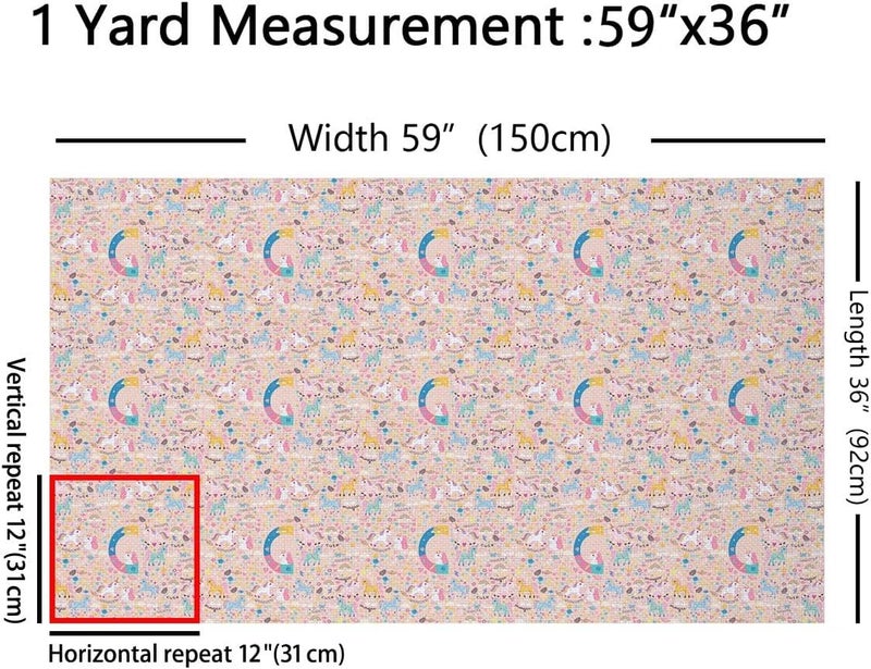 Erosebridal Initial Letter C Unicorn Fabric By The Yard for Chairs, Cute Kawaii Unicorn 3 Yards Upholstery Fabric, Pink Rainbow Floral Waterproof Fabrics, Colorful Butterfly Pillows Cushions Decor - Image 2