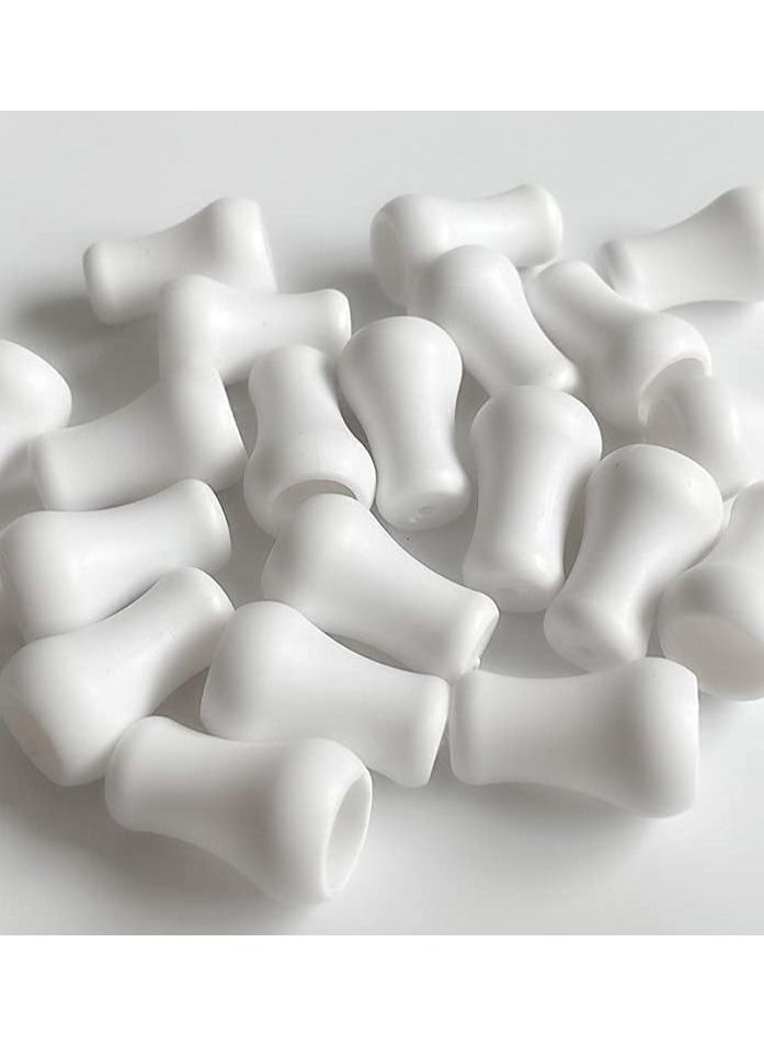SYOSI - 30pcs White Plastic Cord Tassel Window Blind Cord Knobs Drops Pull End for Roman Shades Curtain Crafts Drawstring Tassels - Image 1