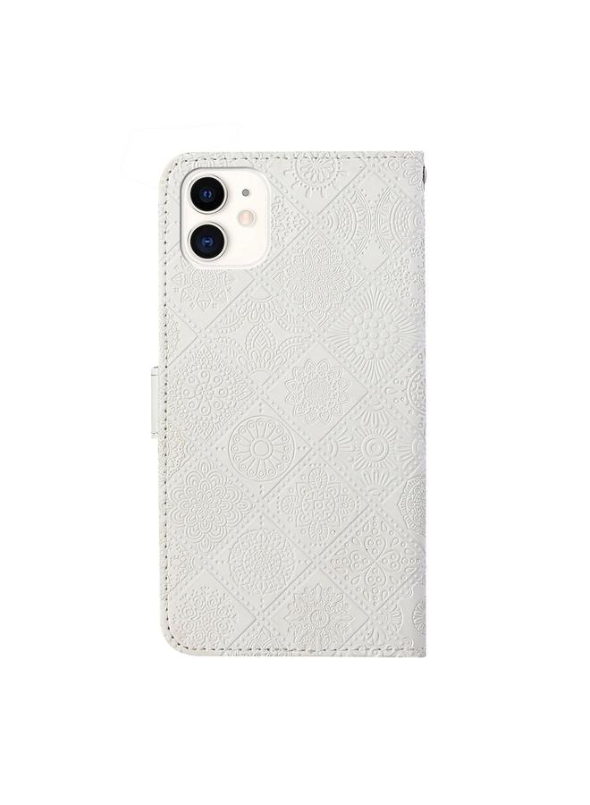 Zaboon Case For iPhone 12 Ethnic Style Embossed Pattern Horizontal Flip Leather Case with Holder & Card Slots & Wallet & Lanyard - Image 4