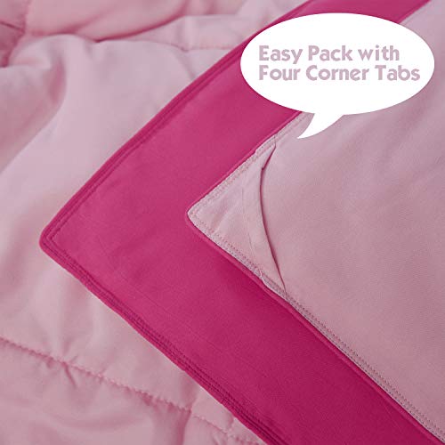 Hi -G HIG 3pc Pink Twin/Twin XL Comforter Set - All Season Reversible Down Alternative Bedding Comforter - Quilted Duvet Insert with Corner Tabs - Box Stitched Blanket - Breathable, Soft, Fluffy - Image 5