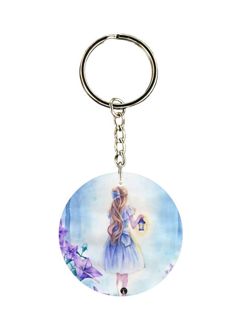 Girl Printed Double Sided Keychain