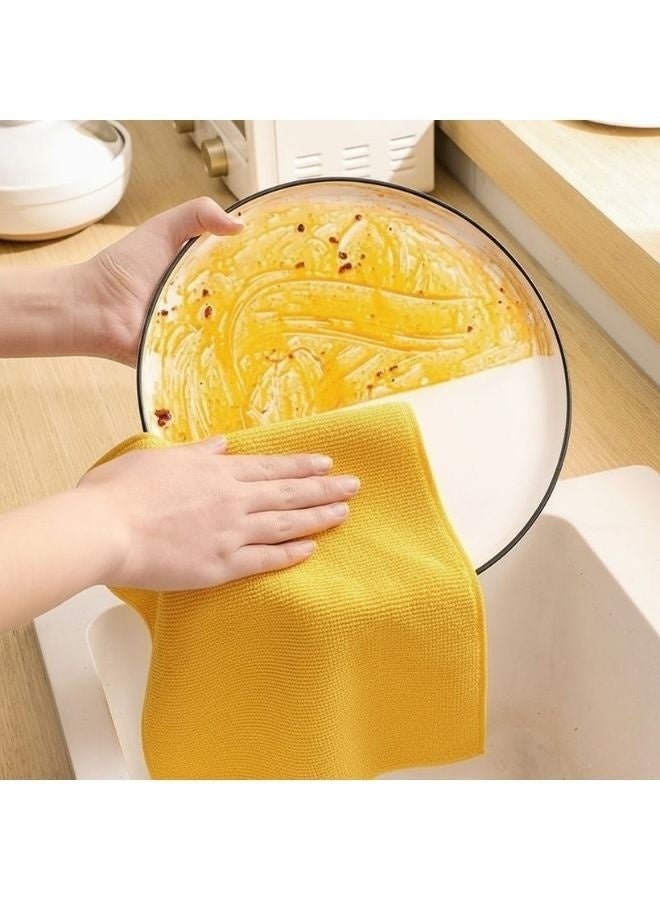 20-Piece Microfiber Cleaning Cloths with Magic Pull-Out Storage Box, Reusable Multi-Purpose Towels for Kitchen, Dishes, Home, Car, Super Absorbent Cleaning Wipes for Dust, Spills, Stains, and Deep Surface Cleaning-Yellow - Image 5