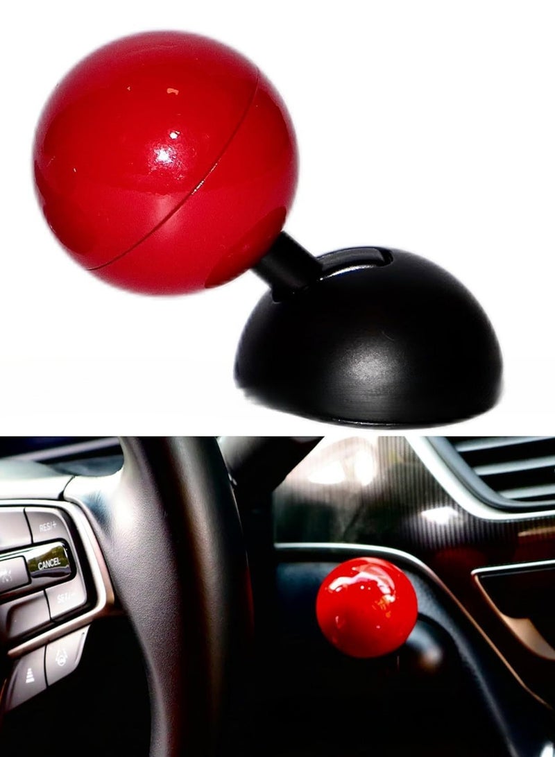 Car Push to Start on Rocker, Car One on Start Lever, Car Engine Start Stop on Joystick Starter Ball-bar Cover for Decorative Accessories Universal Size for Cars etc-Red - Image 1