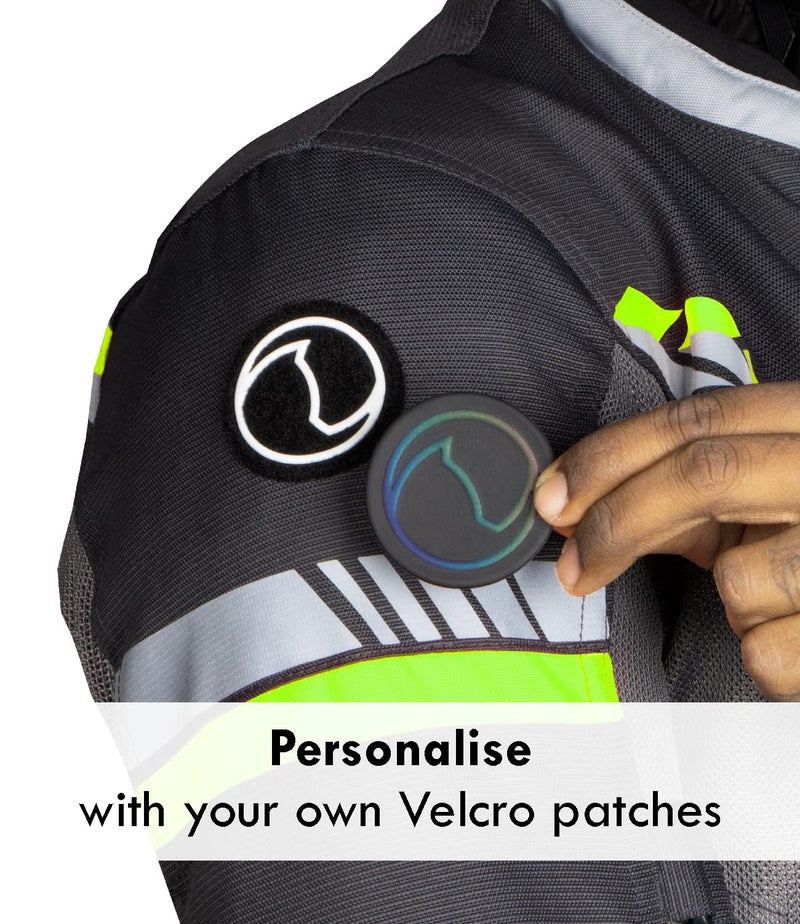Rynox Air GT 4 Jacket - CE Certified Class A | Motorcycle Riding Jacket | Impact Protection | Abrasion Resistance - Grey Hi-Viz Green, Medium - Image 5