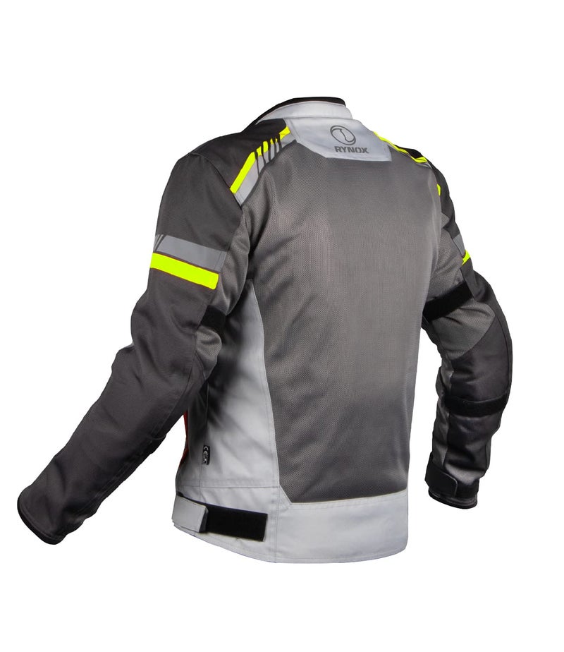 Rynox Air GT 4 Jacket - CE Certified Class A | Motorcycle Riding Jacket | Impact Protection | Abrasion Resistance - Grey Hi-Viz Green, Medium - Image 2