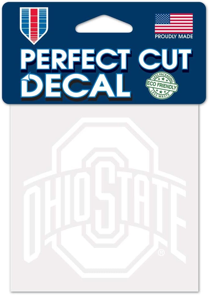 WinCraft Wincraft NCAA Ohio State Buckeyes 4x4 Perfect Cut White Decal One Size Team Color