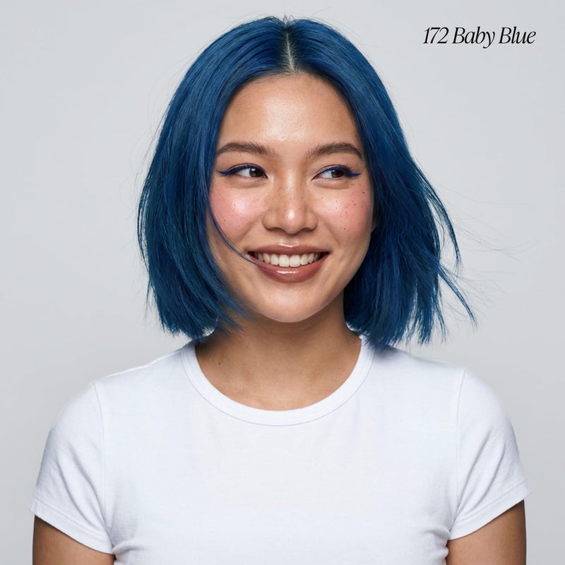 Adore Semi Permanent Hair Color (172 Baby Blue) (2 Pack) | Vegan & Cruelty-Free Blue Hair Dye | No Ammonia, No Peroxide, No Alcohol | 4 Fl Oz - Image 2