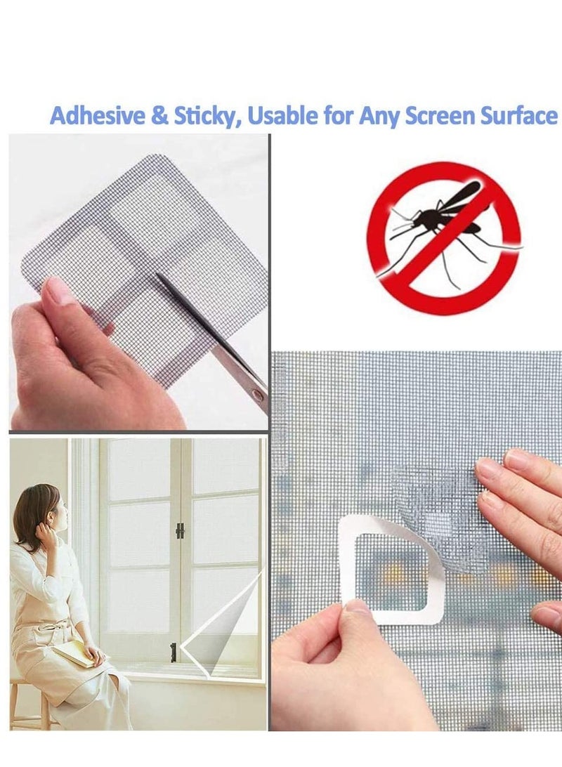 Suntown Fly Screen Nets 3 Pack 1.3m x 1.5m Mosquito Insect Mesh Protector Kit with Self Adhesive Tapes Rolls Tape Transparent Cut Without Drilling Bug Bee ProtectorWhite for Window - Image 3