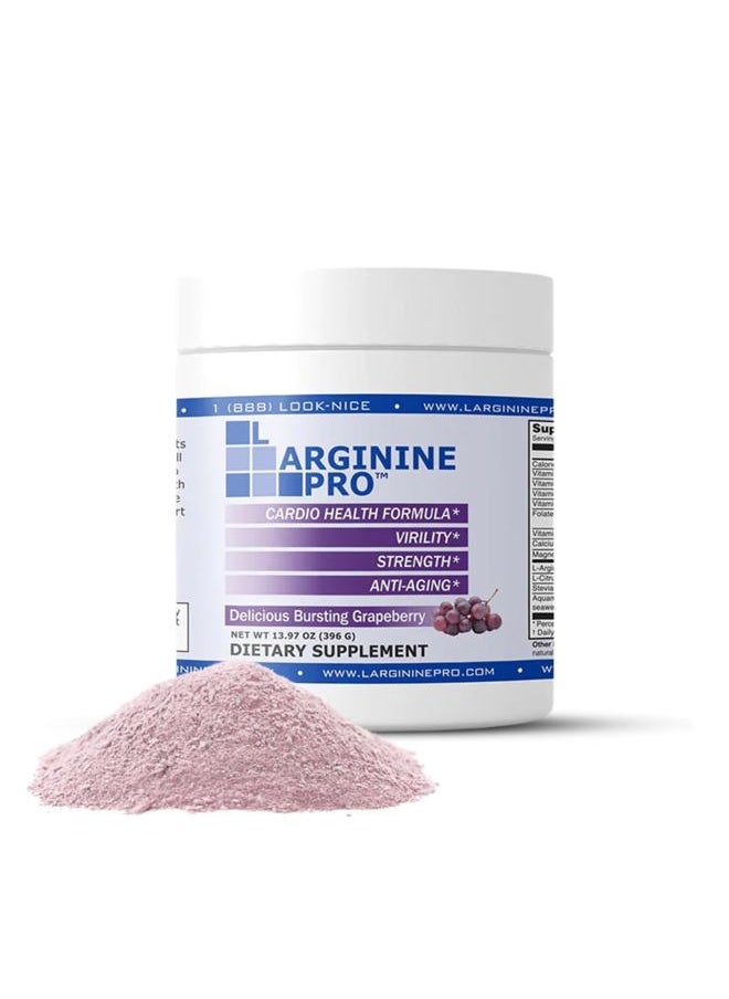 L-ARGININE PRO - L-arginine Supplement Drink Mix Powder | 5,500mg of L-arginine Plus 1,100mg L-Citrulline (Grape Berry, 1 Jar) - Image 1