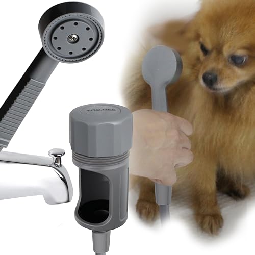 YOO.MEE Pets Shower Attachment, Quick Connect on Tub Spout w/Front Diverter, Ideal for Washing Pets and Cleaning Tub, Portable and Convenience - Image 1